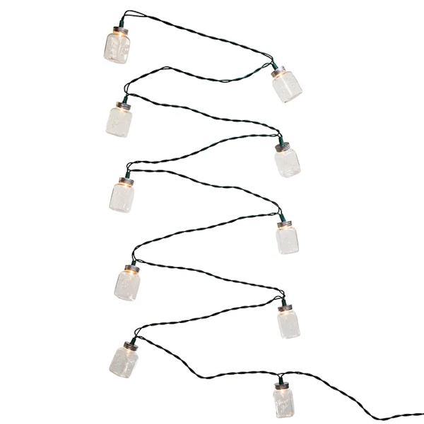 10 Light 12' Clear Mason Jar Light Set 5