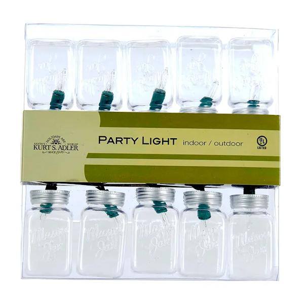 10 Light 12' Clear Mason Jar Light Set 6