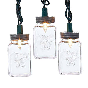 10 Light 12' Clear Mason Jar Light Set 1
