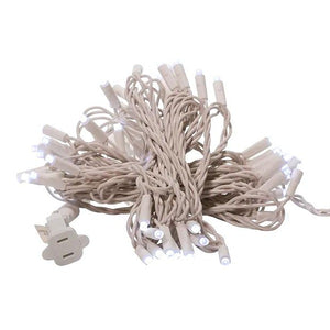 50 Light 25.5' White Wire Cool White Frosted Lights 2
