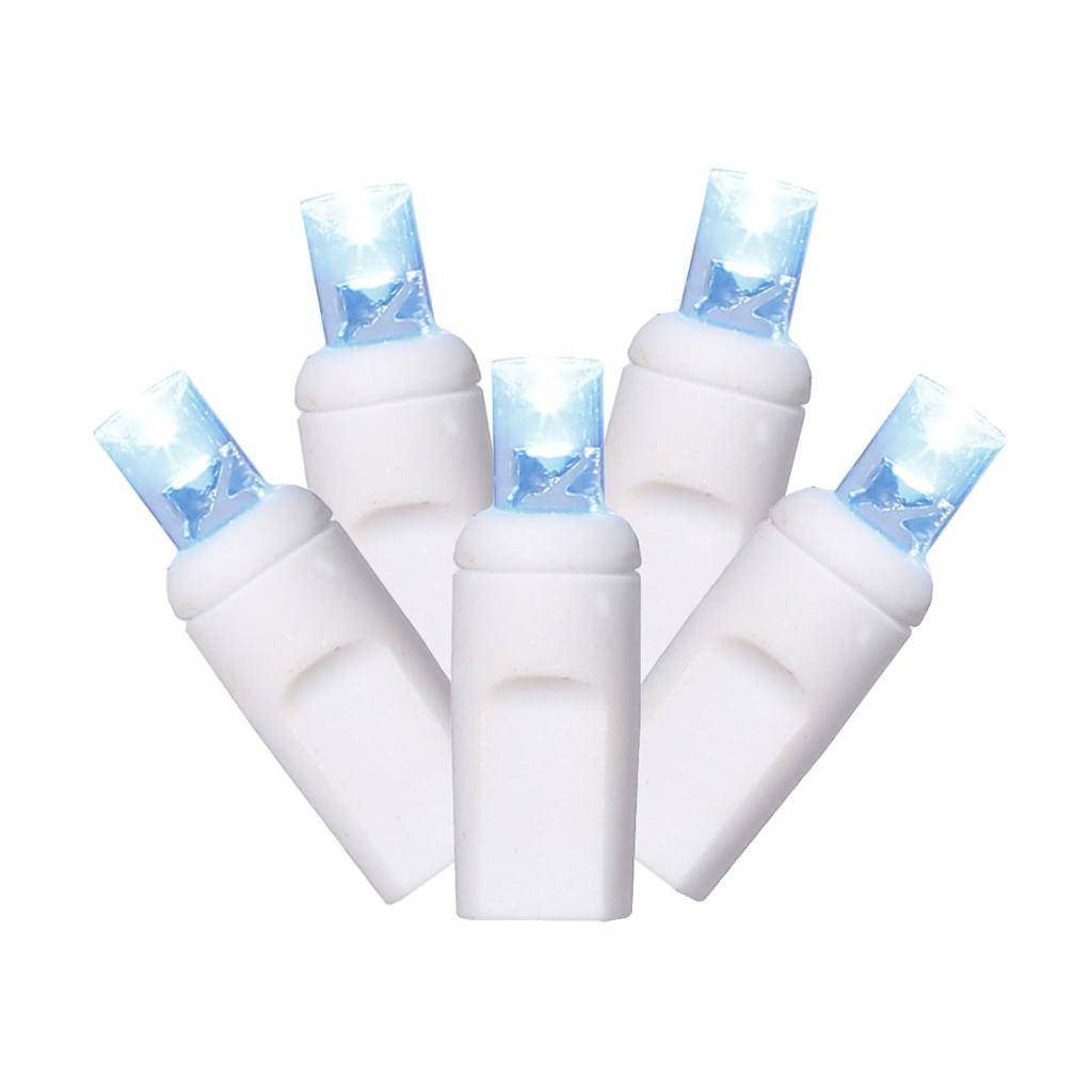 50 Light 25.5' White Wire Cool White Frosted Lights 1