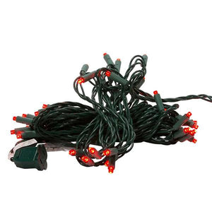 50 Light 25.5' Green Wire Red Lights 2