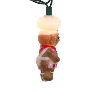 10 Light 12' Green Wire Gingerbread Man String Set 2