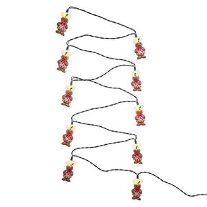 10 Light 12' Green Wire Gingerbread Man String Set 4