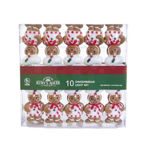 10 Light 12' Green Wire Gingerbread Man String Set 6