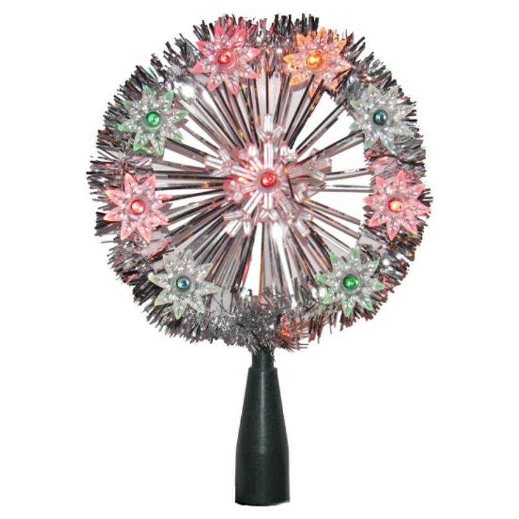 10 Light 5.5" Multi-Color Snowflake Christmas Tree Topper 1