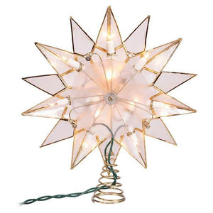 10 Light 10" Double Tip Capiz Star Christmas Tree Topper 2