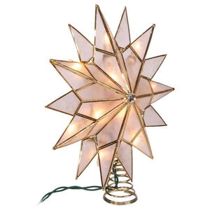 10 Light 10" Double Tip Capiz Star Christmas Tree Topper 3