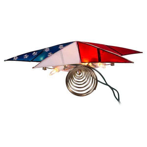 10 Light 9.25" American Flag Capiz Star Christmas Tree Topper 5
