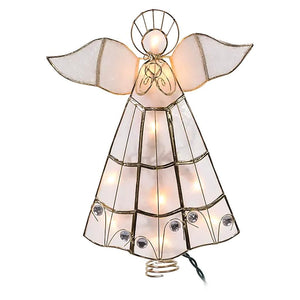 10 Light Capiz Angel & Trumpet Christmas Tree Topper 1