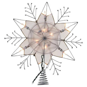 10 Light 14" Snowflake Capiz Star Christmas Tree Topper 3