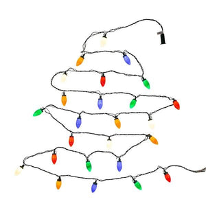 25 Light 17' C9 Green Wire Multi-Color Holiday String Set 2