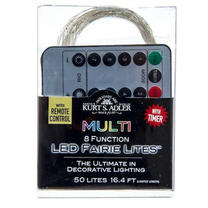 50 Light 16.4' Silver Wire Multi-Color  Battery-Operated Fairy Lights 2