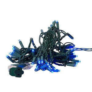 100 Light 50' Green Wire Blue Lights 2