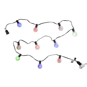 10 Light 7' Black Wire Multi-Color G40 String Light Set 2