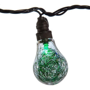 10 Light 10.5' Green Wire Multi-Color A19 Tinsel LED String Set 4