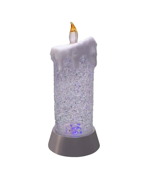 9.25" 5 Light Battery Operated Color Changing LED Snowing Candle 2