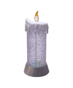 9.25" 5 Light Battery Operated Color Changing LED Snowing Candle 3