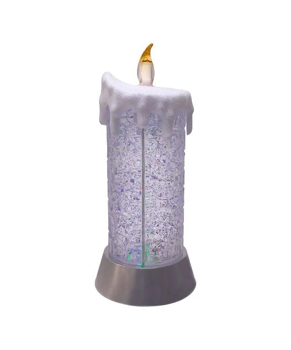 9.25" 5 Light Battery Operated Color Changing LED Snowing Candle 3