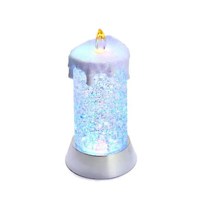 9.25" 5 Light Battery Operated Color Changing LED Snowing Candle 1