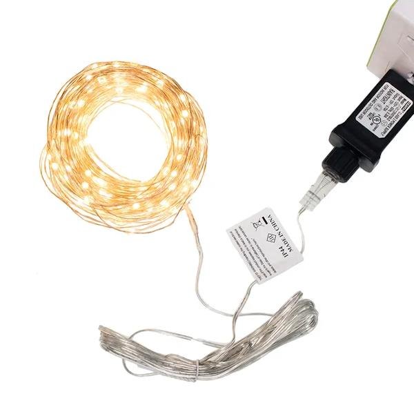 200 Light 75.5' Silver Wire Warm White Lights 3
