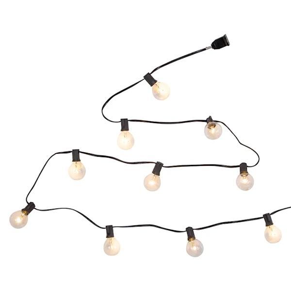 10 Light 10' Black Wire Warm White G40 String Light Set 2