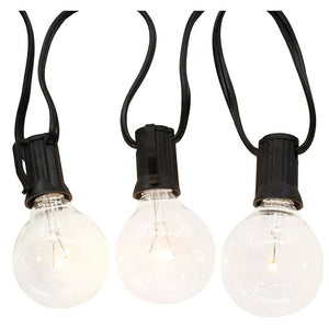10 Light 10' Black Wire Warm White G40 String Light Set 1