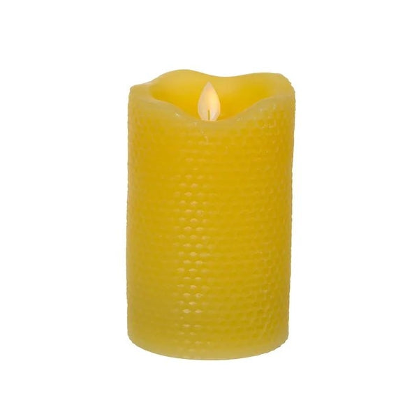 4.25" Battery Operated Warm White LED Flicker Flame Honeycomb Candle 1