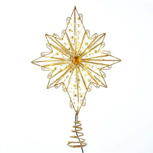 15.5" 30 Light Gold Star Tree Topper 1