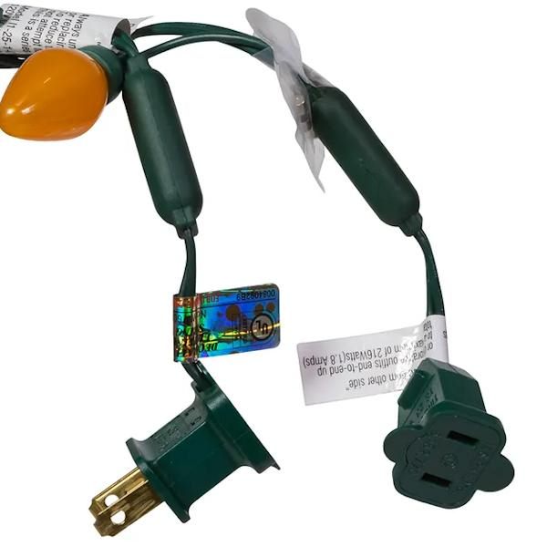 25 Light 10.7' Green Wire Multi-Color Pear LED C7 String with 8" Spacing 3