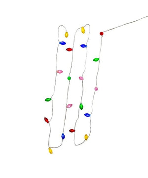 20 Light 9.3' Battery Operated Multicolored Fairy LED In Bubble Shell Clear Wire Light Set 3