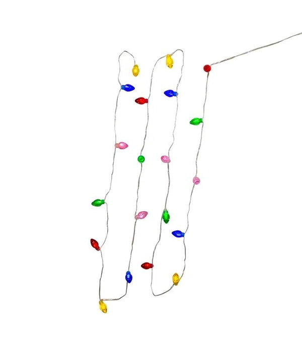 20 Light 9.3' Battery Operated Multicolored Fairy LED In Bubble Shell Clear Wire Light Set 3