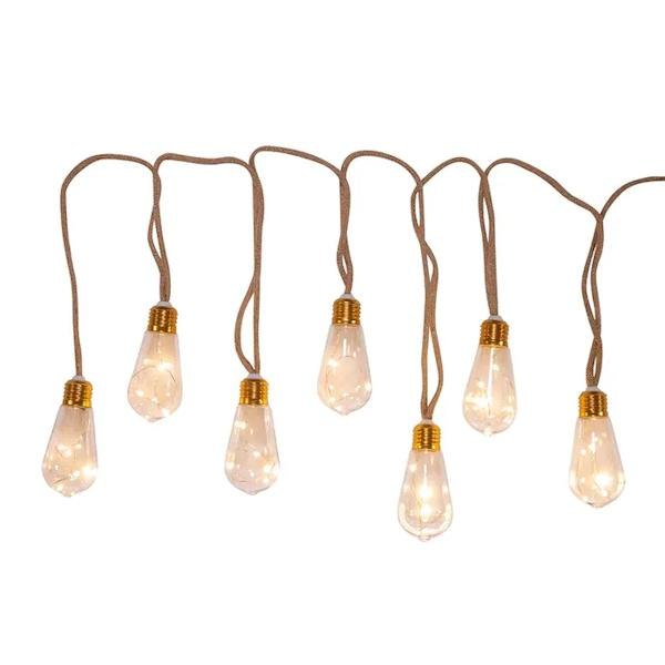 11.2' 35 Light Tan Wire Warm White Vintage Bulb Light Bulb String Set 2