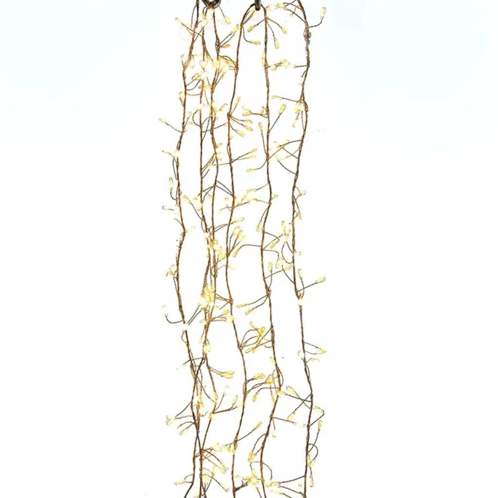 9.8' 300 Light Silver Wire Warm White Twinkle Cluster Lights 1