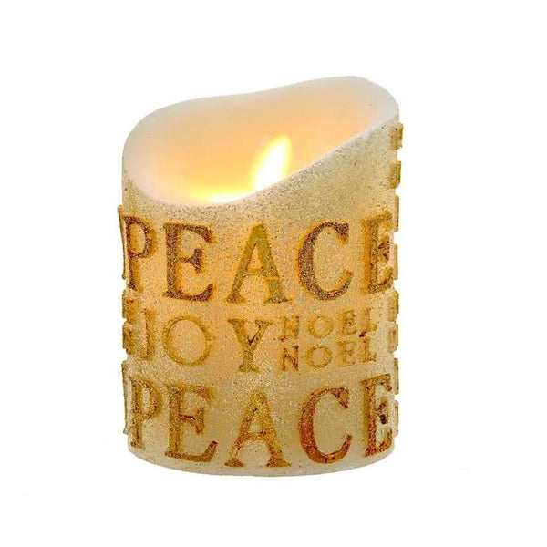 5" Battery Operated Gold Warm White LED Flicker Flame Candle 1
