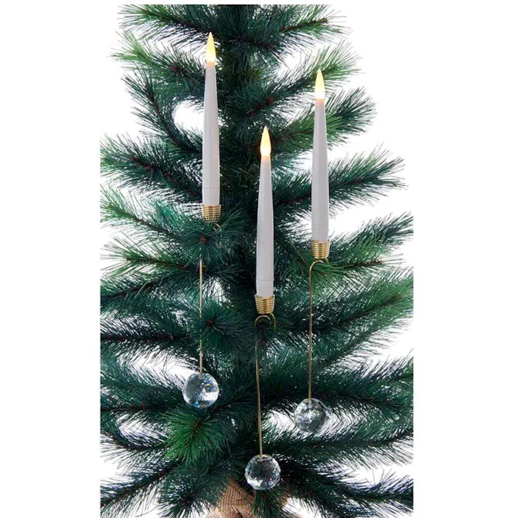12" 10 piece Warm White Battery-Operated Candle Glass Weight 1