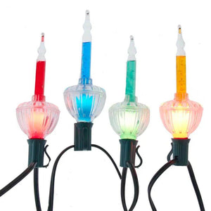 7 Light 11.5' Green Wire Multicolored  Bubble Light Set 1