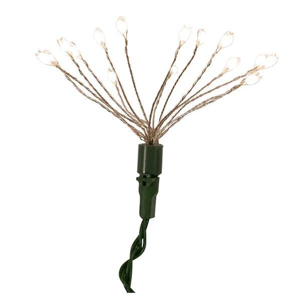 21.8' 75 Light Green Wire Warm White Cluster Burst Lights 2