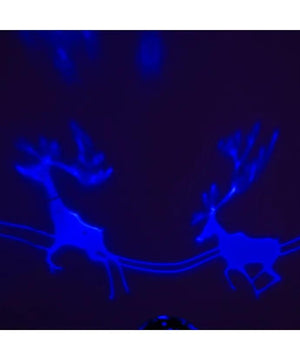 5" Multicolor "Let it Snow" Battery Operated or USB Powered Reindeer Night Light Projector 5