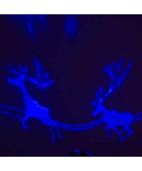 5" Multicolor "Let it Snow" Battery Operated or USB Powered Reindeer Night Light Projector 5