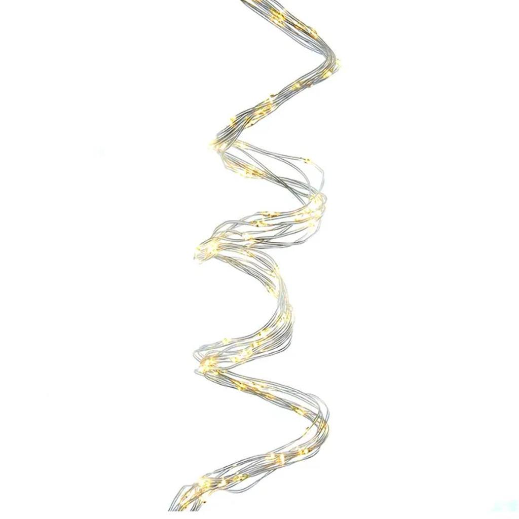 240 Light 9.8' Silver Wire Warm White Cascade Lights 1