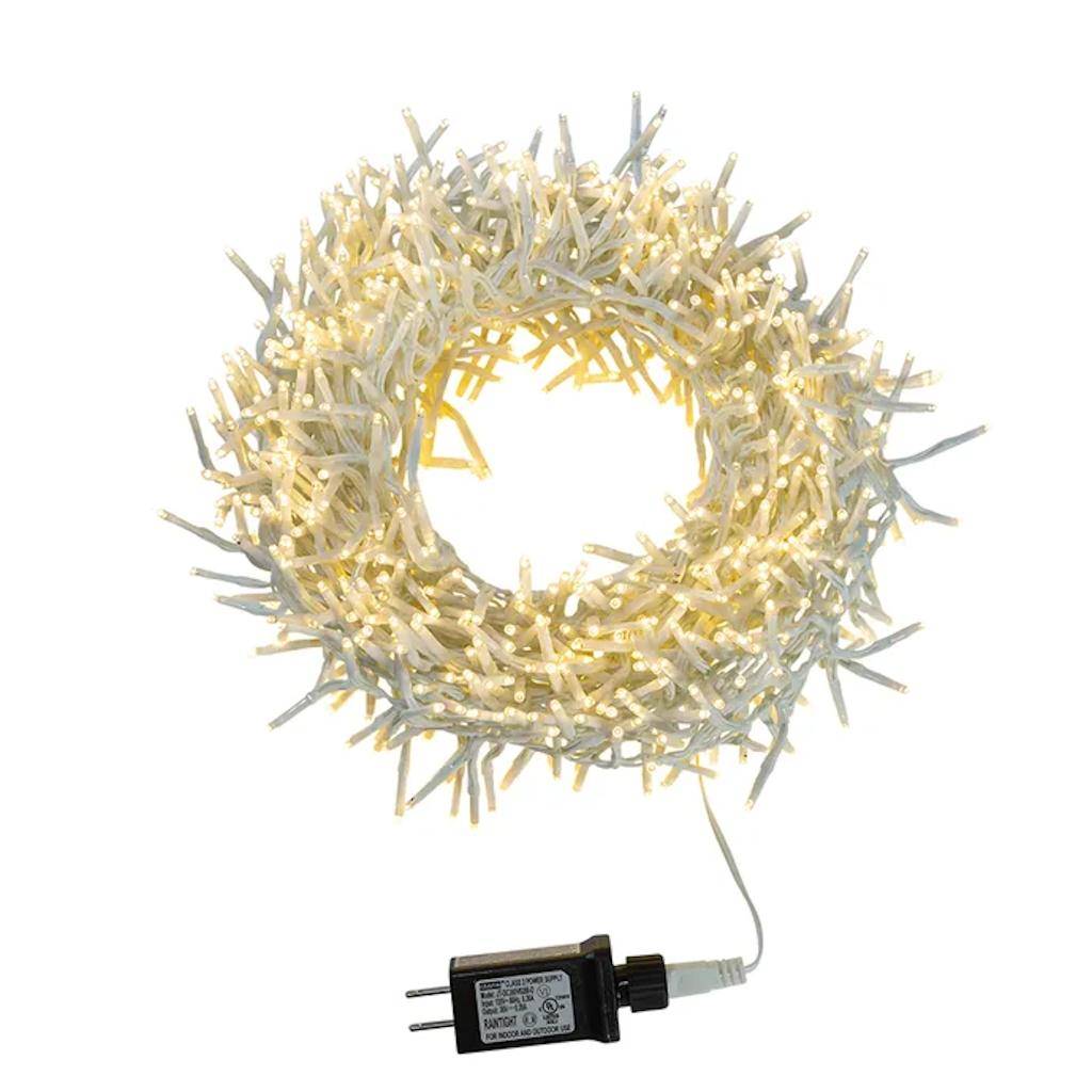 33' 1000 Light White Wire Warm White LED Lights 1