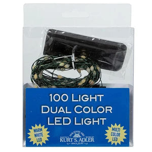 34' 100 Light Green Wire Dual Color Battery-Operated Superbrite Remote Control Lights 5