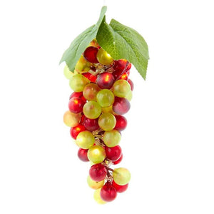 8" 20 Light Green/Burgundy Grape Cluster Battery Operated Light String 1