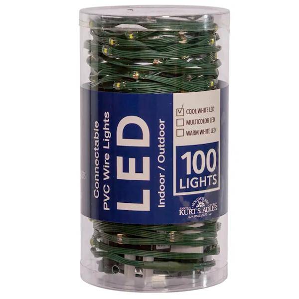 42.8' 100 Light Green Wire Cool White Connectable Lights 4