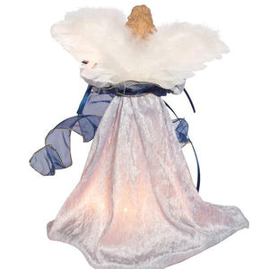 12" Blue and Gold Angel Christmas Tree Topper 4