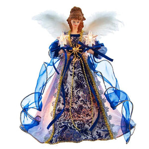 12" Blue and Gold Angel Christmas Tree Topper 1