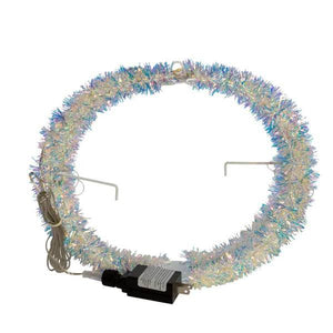 8" 64 Light Warm White Foldable Tinsel Sphere LED Christmas Light 2