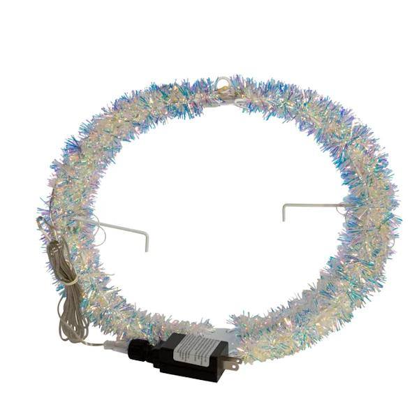 8" 64 Light Warm White Foldable Tinsel Sphere LED Christmas Light 2