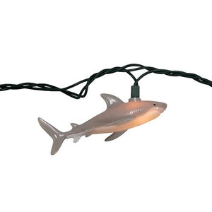 10 Light 9' Green Wire Shark String Set 3
